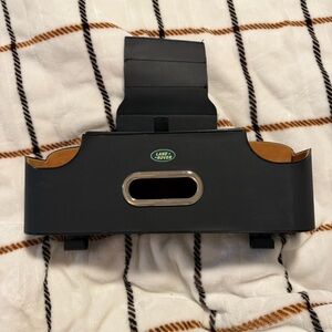 Land Rover-branded car seat back organizer With Built In Tissue And Cup Holders